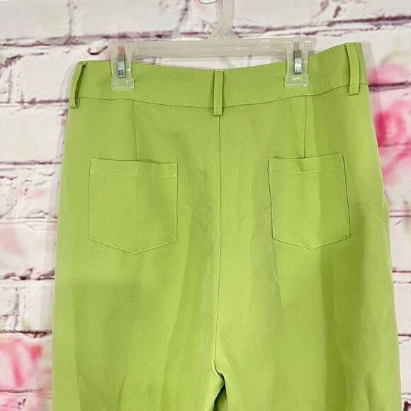 Cider lime green high waisted wide leg pants - Picture 7 of 9